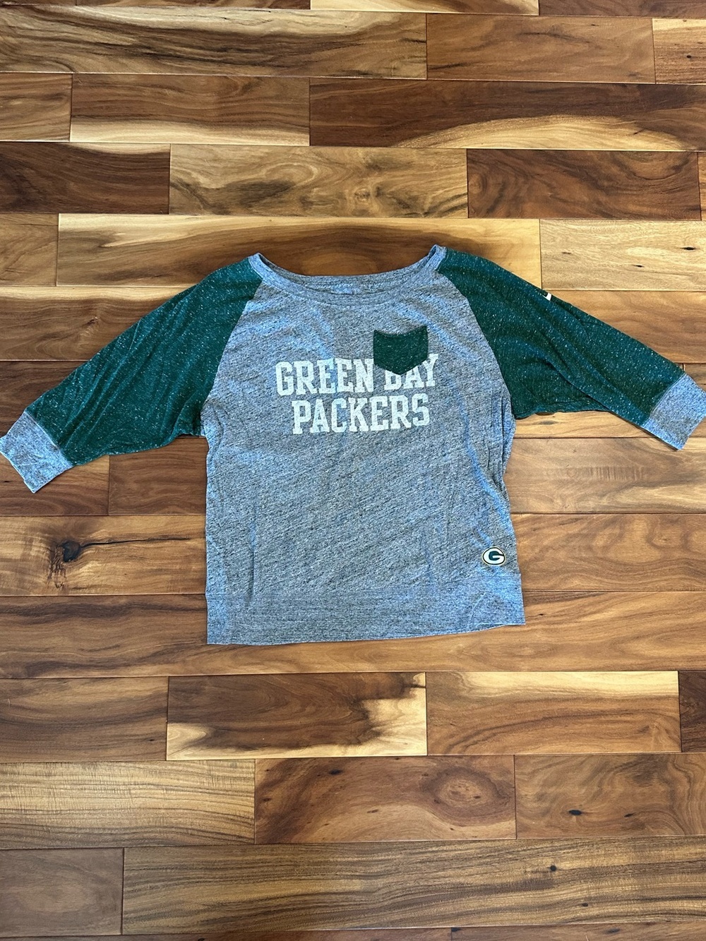 NFL Green Bay Packers 3/4 sleeve Gray Tee size XL